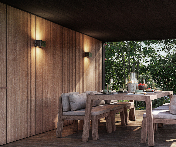 Overkapping van hout met thermisch ayous rhombus